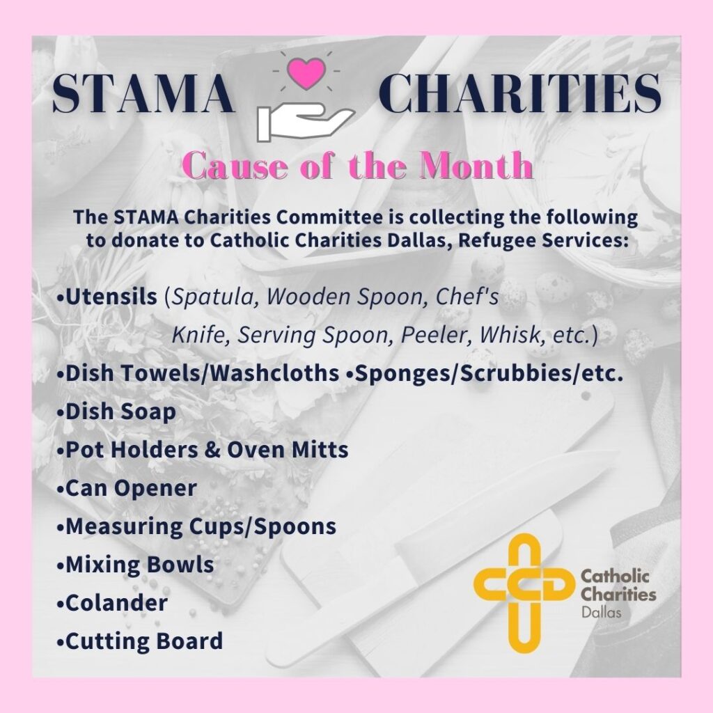 STAMA Charities September 2021 Collect Donations for Catholic Charities, Refugee Services