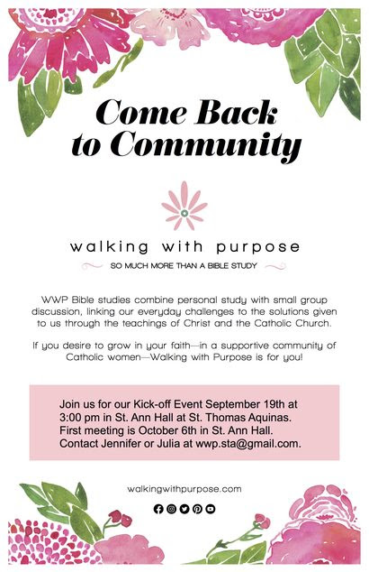 Walking with Purpose Catholic Bible study STA Dallas 2021
